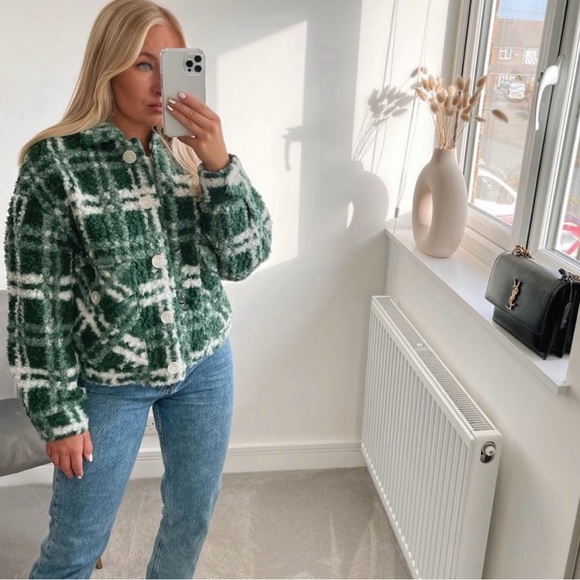 Zara green plaid jacket - Picture 7 of 8